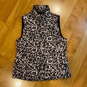 LOFT leopard print puffer vest size XS